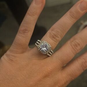 Elegant Silver and Purplish Gem Stone Wedding Set